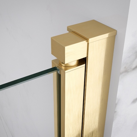 DRZWI PRYSZNICOWE UCHYLNE DO WNĘKI ZES-KZ21D-GL-BR-100 ZŁOTE SZCZOTKOWANE 100 CM 6 MM