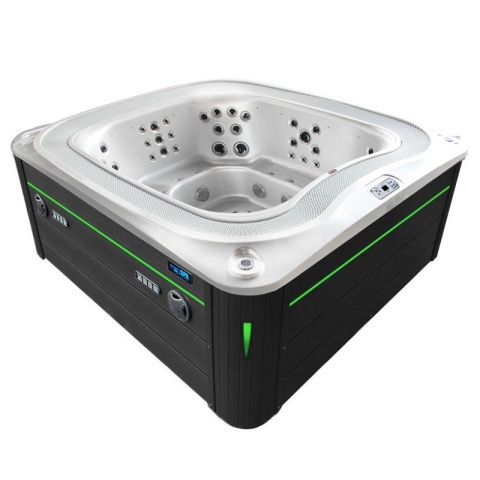 JACUZZI OGRODOWE WANNA SPA406 BIAŁA PERŁA OBUDOWA ANTRACYT 250x230 CM