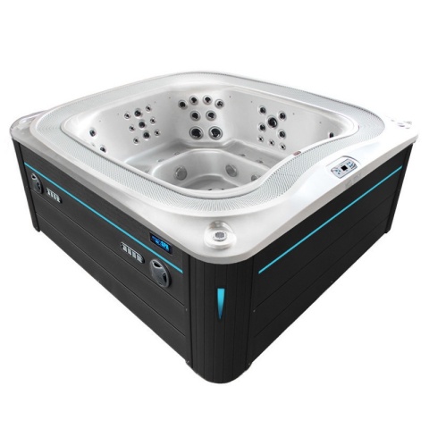 JACUZZI OGRODOWE WANNA SPA406 BIAŁA PERŁA OBUDOWA ANTRACYT 250x230 CM