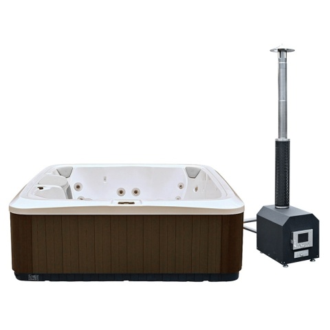 JACUZZI OGRODOWE WANNA HYBRYDOWA BALIA OGRODOWA SPA521W CAPPUCCINO OBUDOWA KAWA 230X230 CM