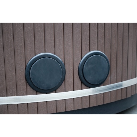 JACUZZI OGRODOWE WANNA HYBRYDOWA BALIA OGRODOWA SPA580W BIAŁA PERŁA OBUDOWA KAWA 200X200 CM