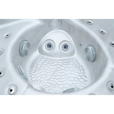 JACUZZI OGRODOWE WANNA HYBRYDOWA BALIA OGRODOWA SPA580W BIAŁA PERŁA OBUDOWA ANTRACYT 200X200 CM