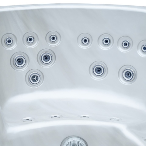 JACUZZI OGRODOWE WANNA HYBRYDOWA BALIA OGRODOWA SPA580W BIAŁA PERŁA OBUDOWA ANTRACYT 200X200 CM