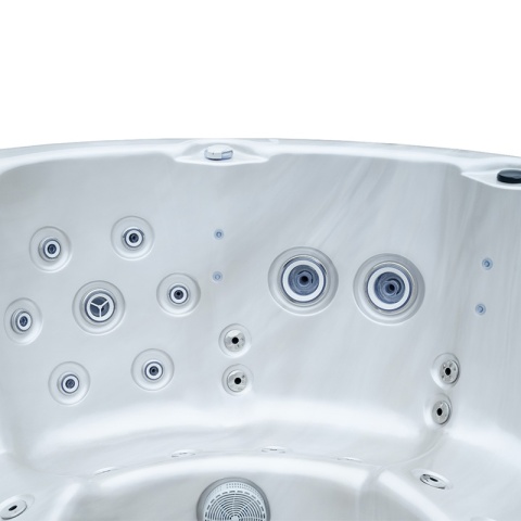 JACUZZI OGRODOWE WANNA HYBRYDOWA BALIA OGRODOWA SPA580W BIAŁA PERŁA OBUDOWA ANTRACYT 200X200 CM