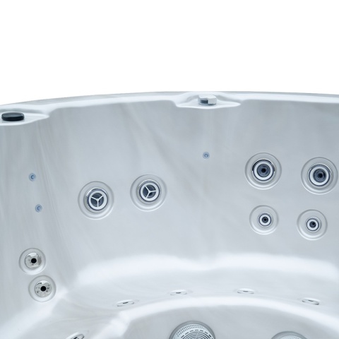 JACUZZI OGRODOWE WANNA HYBRYDOWA BALIA OGRODOWA SPA580W BIAŁA PERŁA OBUDOWA ANTRACYT 200X200 CM