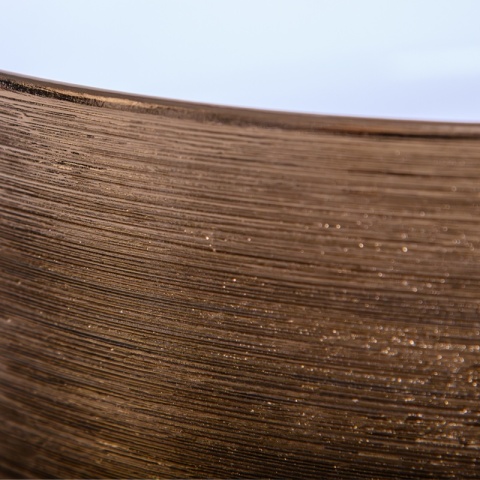 UMYWALKA NABLATOWA CERAMICZNA OKRĄGŁA LAVA-P-GL-360 SZCZOTKOWANE ZŁOTO 36x12 CM