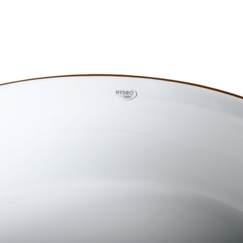 UMYWALKA NABLATOWA CERAMICZNA OKRĄGŁA LAVA-P-GL-360 SZCZOTKOWANE ZŁOTO 36x12 CM