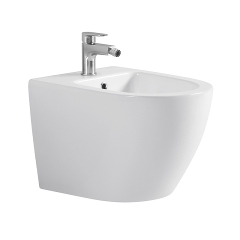 BIDET ŁAZIENKOWY PODWIESZANY WISZĄCY CERAMICZNY OWALNY BIAŁY BID-MIZU-WH 49 CM