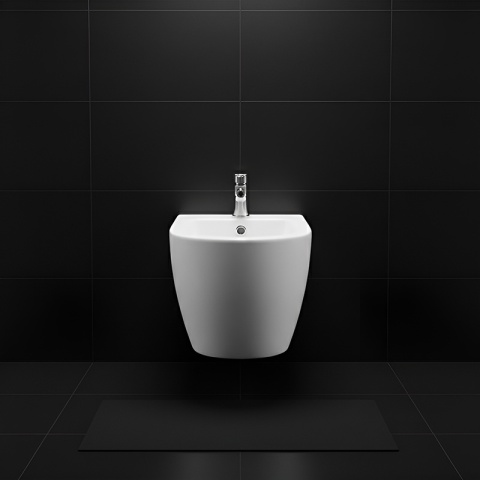 BIDET ŁAZIENKOWY PODWIESZANY WISZĄCY CERAMICZNY OWALNY BIAŁY BID-MIZU-WH 49 CM