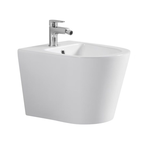 BIDET ŁAZIENKOWY PODWIESZANY WISZĄCY CERAMICZNY OWALNY BIAŁY BID-PRIMA-WH 49 CM