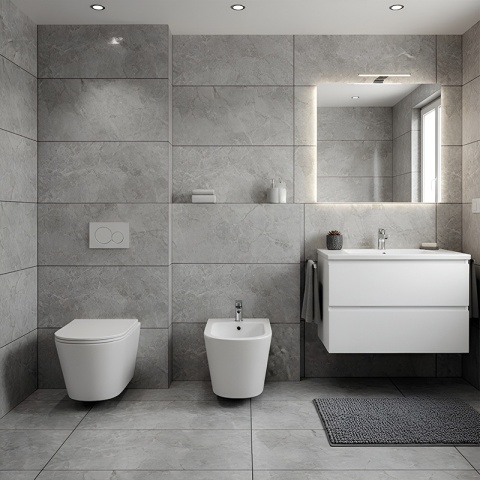 BIDET ŁAZIENKOWY PODWIESZANY WISZĄCY CERAMICZNY OWALNY BIAŁY BID-PRIMA-WH 49 CM