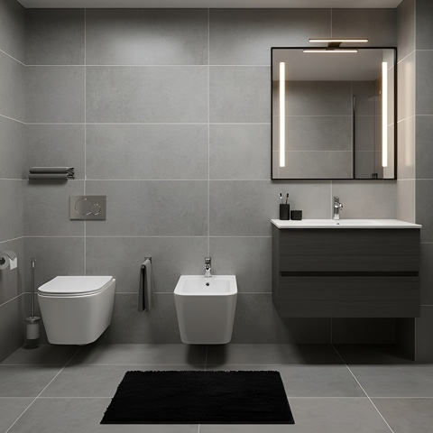 BIDET ŁAZIENKOWY PODWIESZANY WISZĄCY CERAMICZNY PROSTOKĄTNY BIAŁY BID-RAIN-WH 52 CM