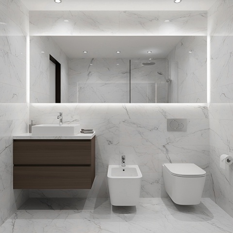 BIDET ŁAZIENKOWY PODWIESZANY WISZĄCY CERAMICZNY PROSTOKĄTNY BIAŁY BID-RAIN-WH 52 CM