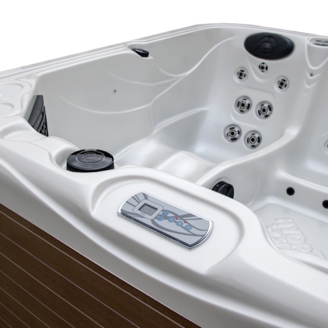 JACUZZI OGRODOWE WANNA SPA752 BIAŁA PERŁA OBUDOWA KAWA 200x200 CM