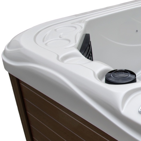 JACUZZI OGRODOWE WANNA SPA752 BIAŁA PERŁA OBUDOWA KAWA 200x200 CM