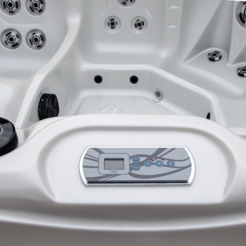 JACUZZI OGRODOWE WANNA SPA752 BIAŁA PERŁA OBUDOWA KAWA 200x200 CM