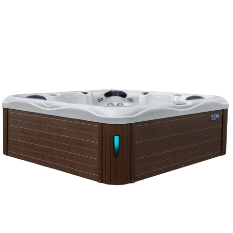 JACUZZI OGRODOWE WANNA SPA752 BIAŁA PERŁA OBUDOWA KAWA 200x200 CM