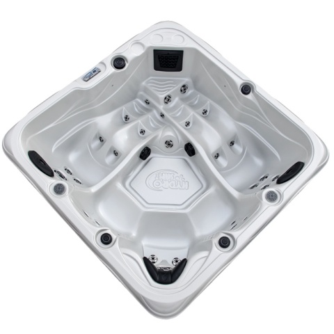 JACUZZI OGRODOWE WANNA SPA752 BIAŁA PERŁA OBUDOWA KAWA 200x200 CM