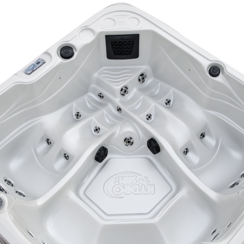 JACUZZI OGRODOWE WANNA SPA752 BIAŁA PERŁA OBUDOWA KAWA 200x200 CM