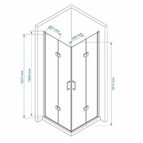 KABINA PRYSZNICOWA KWADRATOWA ZES-KZ08C-GL-BR-90 ZŁOTY SZCZOTKOWANY 90x90 CM