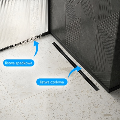 LISTWA CZOŁOWA BRODZIKOWA UNIWERSALNA CZARNY MAT 120 CM LCB-MTB-120