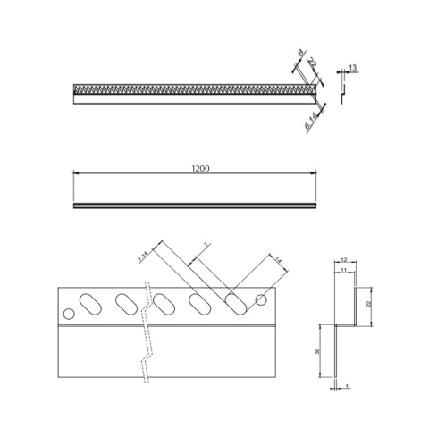 LISTWA CZOŁOWA BRODZIKOWA UNIWERSALNA CZARNY MAT 120 CM LCB-MTB-120