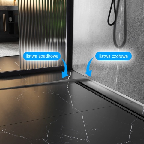 LISTWA SPADKOWA BRODZIKOWA CHROM LEWA 100 CM LSB-CH-L-100