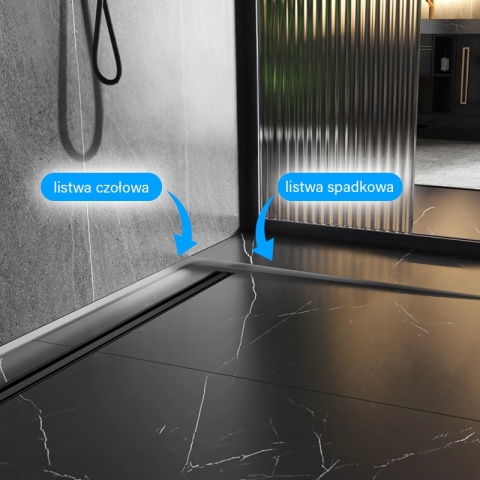 LISTWA SPADKOWA BRODZIKOWA CHROM PRAWA 140 CM LSB-CH-R-140