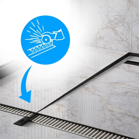 LISTWA SPADKOWA BRODZIKOWA CZARNY MAT LEWA 100 CM LSB-MTB-L-100