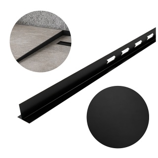 LISTWA SPADKOWA BRODZIKOWA CZARNY MAT LEWA 120 CM LSB-MTB-L-120