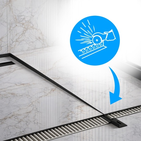 LISTWA SPADKOWA BRODZIKOWA CZARNY MAT PRAWA 180 CM LSB-MTB-R-180