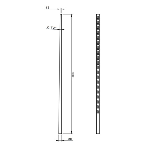 LISTWA SPADKOWA BRODZIKOWA ZŁOTA LEWA 100 CM LSB-GL-L-100