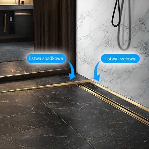 LISTWA SPADKOWA BRODZIKOWA ZŁOTA LEWA 120 CM LSB-GL-L-120