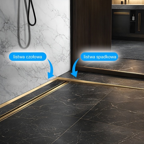 LISTWA SPADKOWA BRODZIKOWA ZŁOTA PRAWA 120 CM LSB-GL-R-120