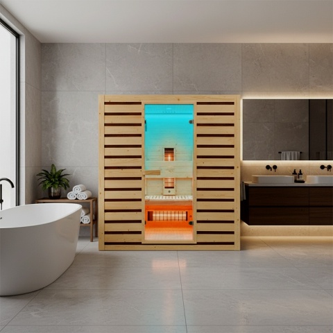 SAUNA DOMOWA SUCHA INFRARED NISKOTEMPERATUROWA TROMSO4 4-5 OSOBOWA 180x150 CM 230 V
