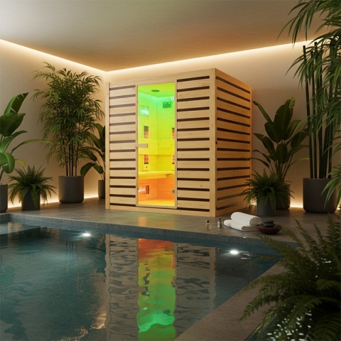 SAUNA DOMOWA SUCHA INFRARED NISKOTEMPERATUROWA TROMSO4 4-5 OSOBOWA 180x150 CM 230 V