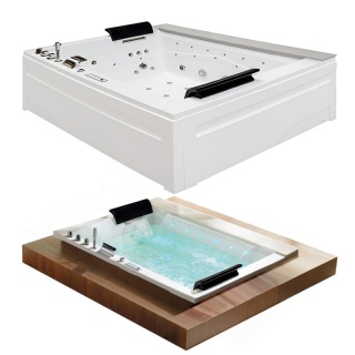 WANNA Z HYDROMASAŻEM KALAMBO 914 Z OBUDOWĄ BIAŁA 190x150 CM