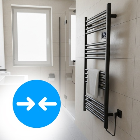 GRZEJNIK ŁAZIENKOWY ELEKTRYCZNY ALUMINIOWY DRABINKA 96x54 500W LOA CZARNY