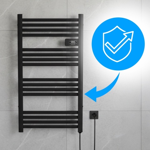 GRZEJNIK ŁAZIENKOWY ELEKTRYCZNY ALUMINIOWY DRABINKA 96x54 500W LOA CZARNY