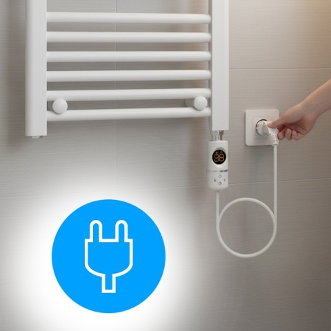 GRZEJNIK ŁAZIENKOWY ELEKTRYCZNY ENERGOOSZCZĘDNY DRABINKA 300W MANAM BIAŁY