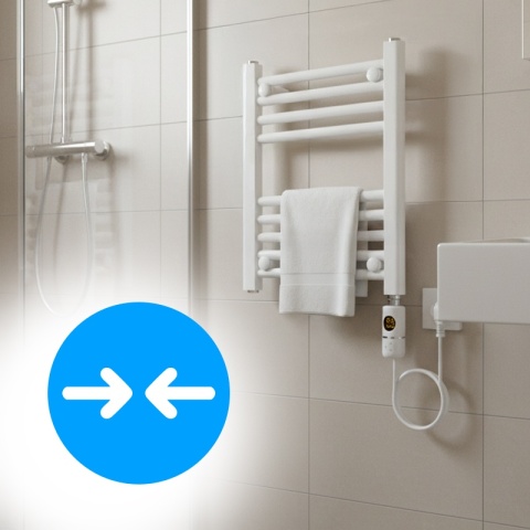 GRZEJNIK ŁAZIENKOWY ELEKTRYCZNY ENERGOOSZCZĘDNY DRABINKA 300W MANAM BIAŁY