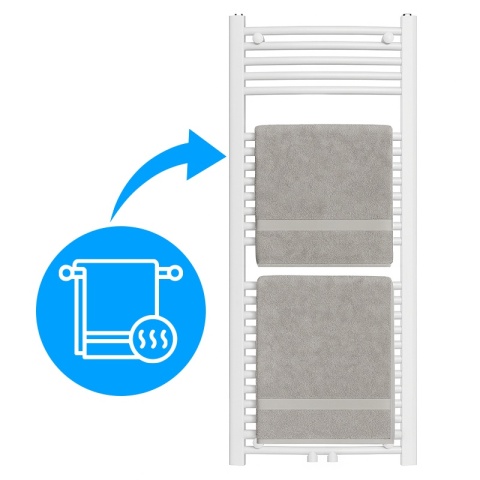 GRZEJNIK ŁAZIENKOWY ŚCIENNY PIONOWY WODNY DRABINKA 120x50 CORSO-WH-4 BIAŁY