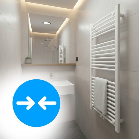 GRZEJNIK ŁAZIENKOWY ŚCIENNY PIONOWY WODNY DRABINKA 120x50 CORSO-WH-4 BIAŁY