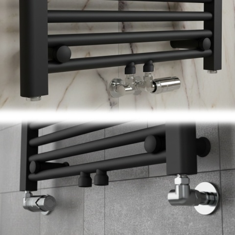 GRZEJNIK ŁAZIENKOWY ŚCIENNY PIONOWY WODNY DRABINKA 120x60 CORSO-BL-1 CZARNY