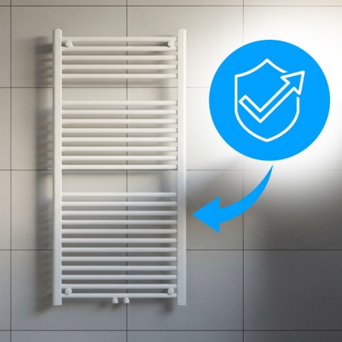 GRZEJNIK ŁAZIENKOWY ŚCIENNY PIONOWY WODNY DRABINKA 120x60 CORSO-WH-1 BIAŁY