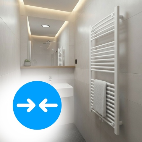 GRZEJNIK ŁAZIENKOWY ŚCIENNY PIONOWY WODNY DRABINKA 120x60 CORSO-WH-1 BIAŁY