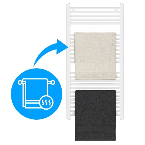 GRZEJNIK ŁAZIENKOWY ŚCIENNY PIONOWY WODNY DRABINKA 120x60 CORSO-WH-1 BIAŁY