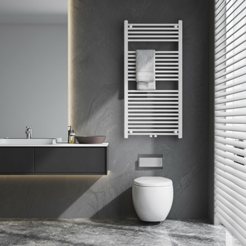 GRZEJNIK ŁAZIENKOWY ŚCIENNY PIONOWY WODNY DRABINKA 120x60 CORSO-WH-1 BIAŁY