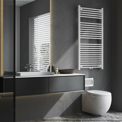 GRZEJNIK ŁAZIENKOWY ŚCIENNY PIONOWY WODNY DRABINKA 120x60 CORSO-WH-1 BIAŁY