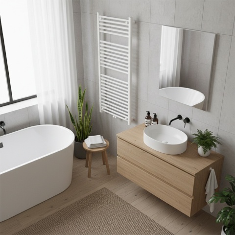 GRZEJNIK ŁAZIENKOWY ŚCIENNY PIONOWY WODNY DRABINKA 120x60 CORSO-WH-1 BIAŁY